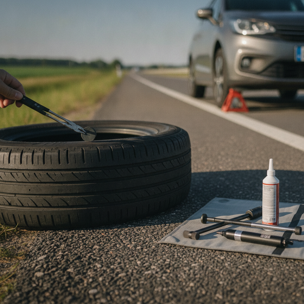 Flat Tire Repair - no people or no text